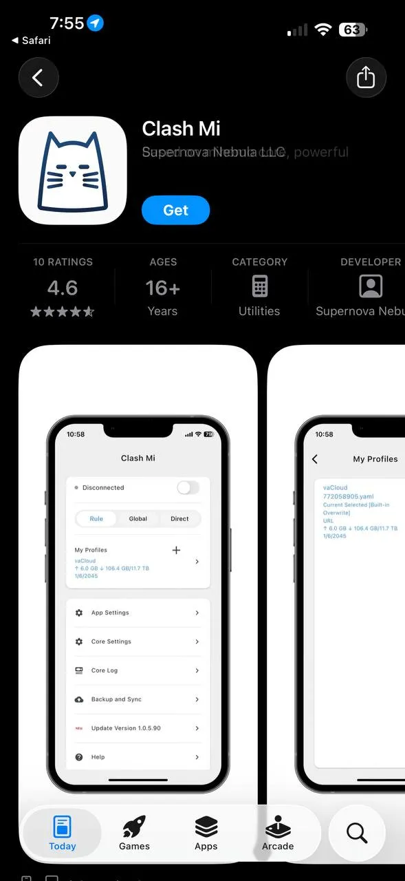 App Store 中的 ClashMi 应用页面,免费下载
